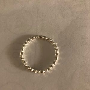 Silver braided costume ring